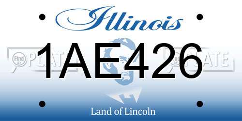 1AE426 Illinois License Plate