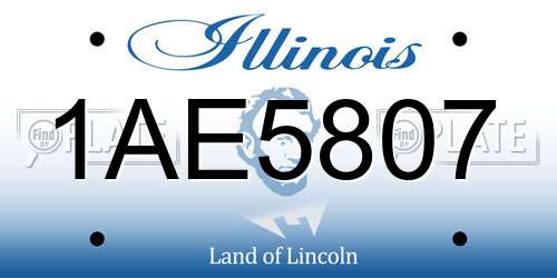 1AE5807 Illinois License Plate