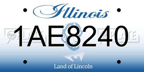1AE8240 Illinois License Plate