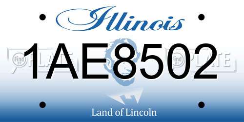 1AE8502 Illinois License Plate