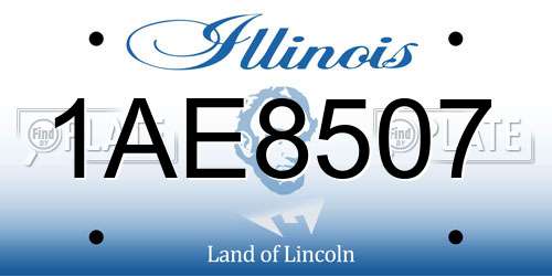 1AE8507 Illinois License Plate