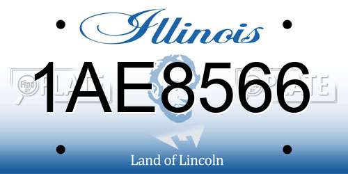1AE8566 Illinois License Plate