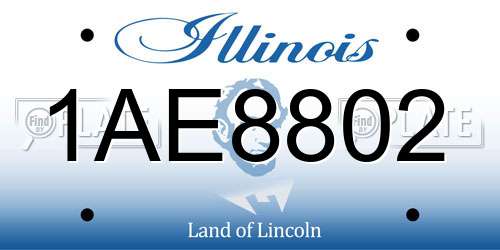 1AE8802 Illinois License Plate
