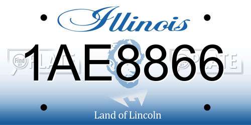 1AE8866 Illinois License Plate