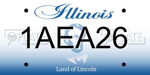 1AEA26 Illinois License Plate