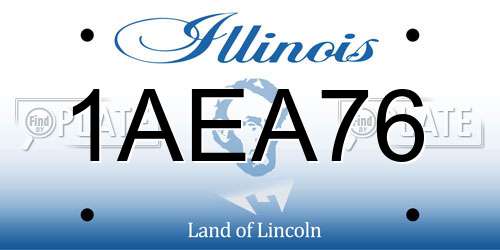 1AEA76 Illinois License Plate