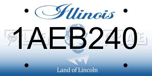 1AEB240 Illinois License Plate