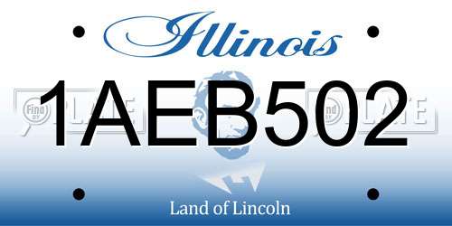 1AEB502 Illinois License Plate