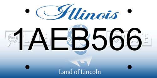 1AEB566 Illinois License Plate