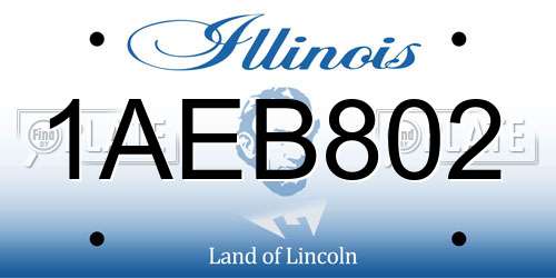 1AEB802 Illinois License Plate
