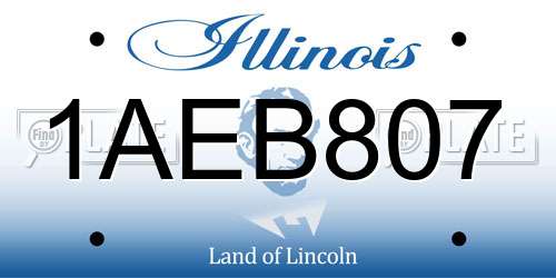 1AEB807 Illinois License Plate