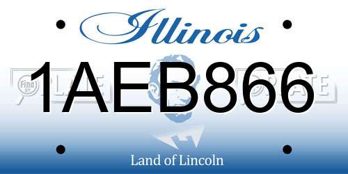 1AEB866 Illinois License Plate