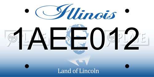 1AEE012 Illinois License Plate