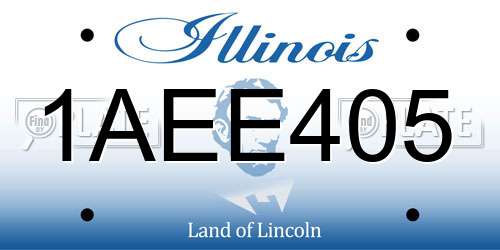 1AEE405 Illinois License Plate