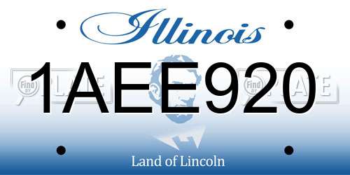 1AEE920 Illinois License Plate