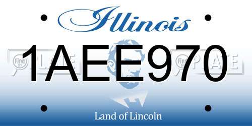 1AEE970 Illinois License Plate