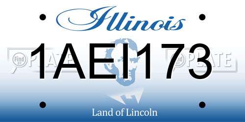 1AEI173 Illinois License Plate