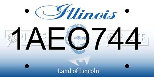 1AEO744 Illinois License Plate