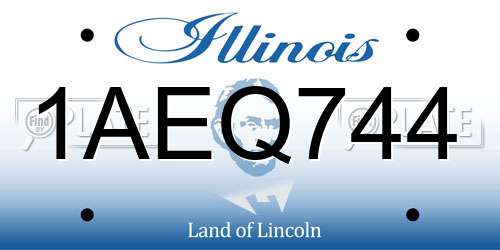 1AEQ744 Illinois License Plate