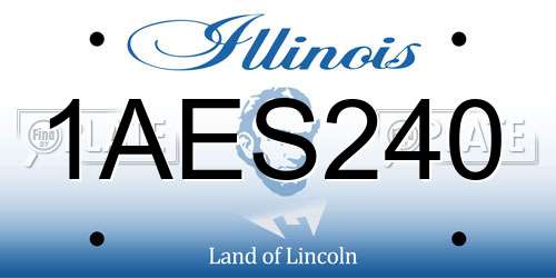 1AES240 Illinois License Plate