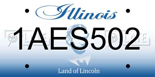 1AES502 Illinois License Plate