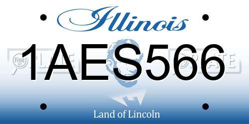 1AES566 Illinois License Plate