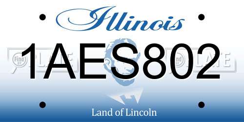 1AES802 Illinois License Plate