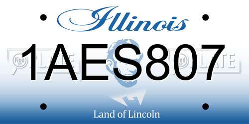 1AES807 Illinois License Plate