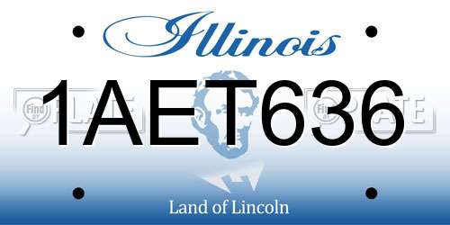 1AET636 Illinois License Plate