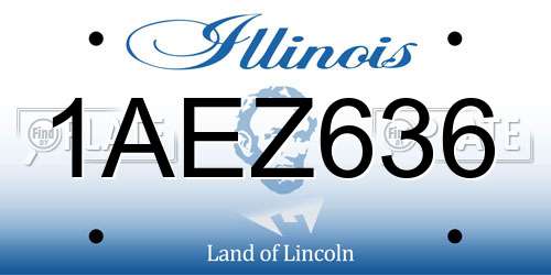 1AEZ636 Illinois License Plate