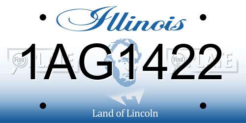1AG1422 Illinois License Plate
