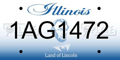 1AG1472 Illinois License Plate