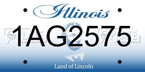 1AG2575 Illinois License Plate