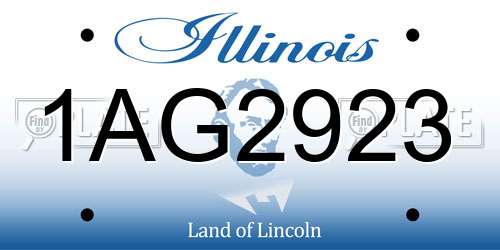 1AG2923 Illinois License Plate