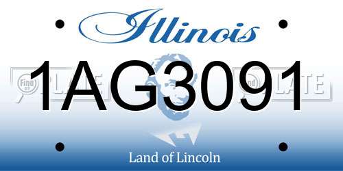 1AG3091 Illinois License Plate