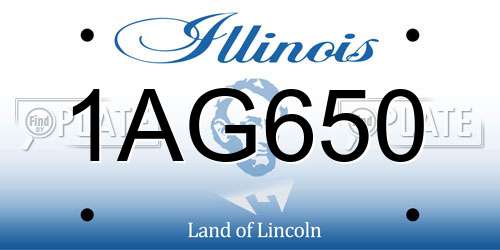 1AG650 Illinois License Plate