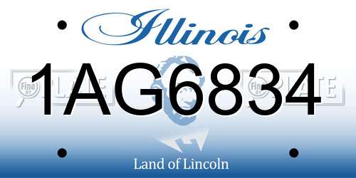 1AG6834 Illinois License Plate