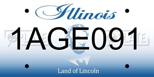 1AGE091 Illinois License Plate