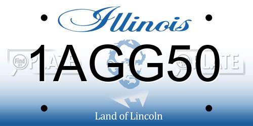 1AGG50 Illinois License Plate