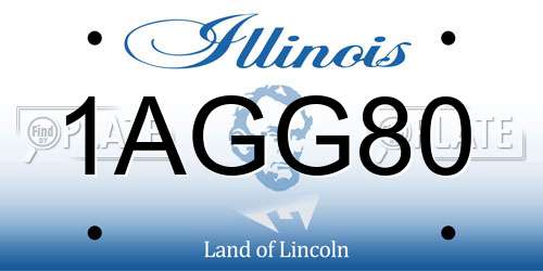 1AGG80 Illinois License Plate