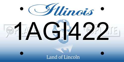 1AGI422 Illinois License Plate