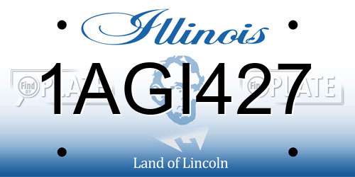 1AGI427 Illinois License Plate