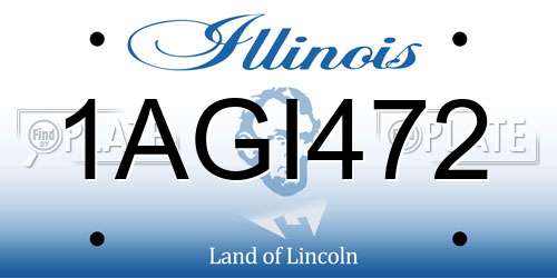 1AGI472 Illinois License Plate
