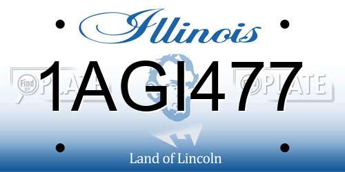 1AGI477 Illinois License Plate
