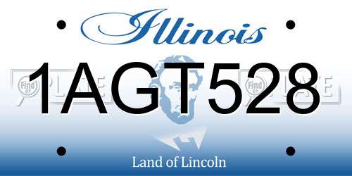 1AGT528 Illinois License Plate