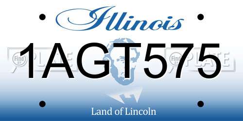 1AGT575 Illinois License Plate