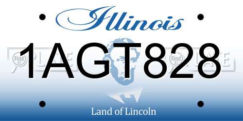1AGT828 Illinois License Plate