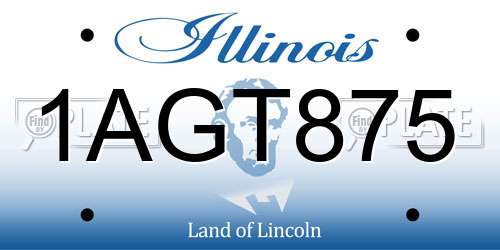 1AGT875 Illinois License Plate