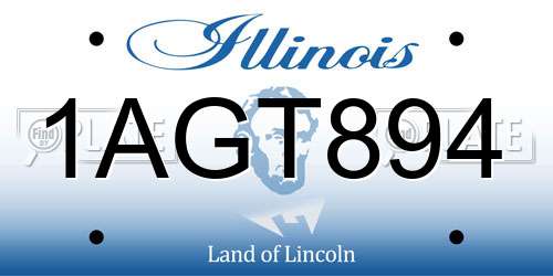 1AGT894 Illinois License Plate