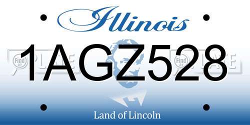1AGZ528 Illinois License Plate